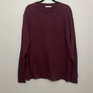 John Elliott Mens Maroon‎ Crew Neck 100% Cotton Long Sleeve T-Shirt Size XL